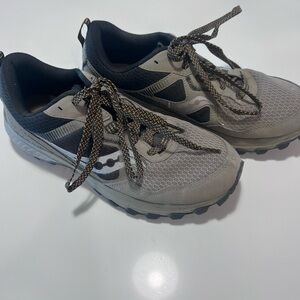Saucony Black and Gray Trail Sneakers